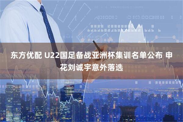 东方优配 U22国足备战亚洲杯集训名单公布 申花刘诚宇意外落选