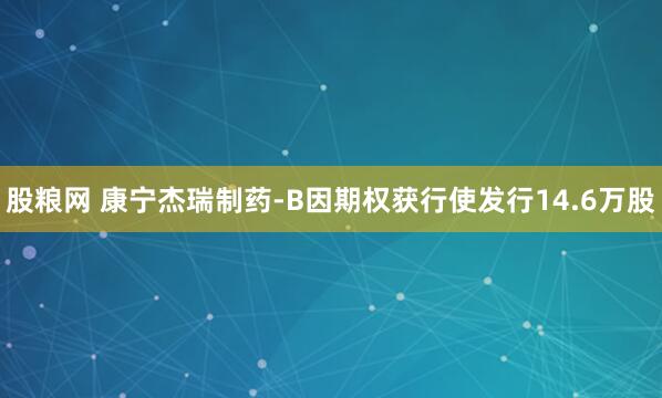 股粮网 康宁杰瑞制药-B因期权获行使发行14.6万股